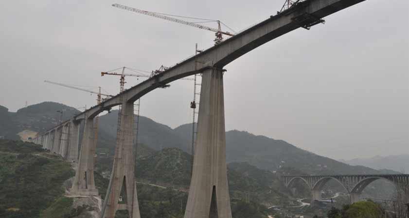 Caijiagou Double Track Railway Bridge of Yuli High-speed Railway